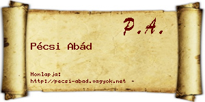 Pécsi Abád névjegykártya